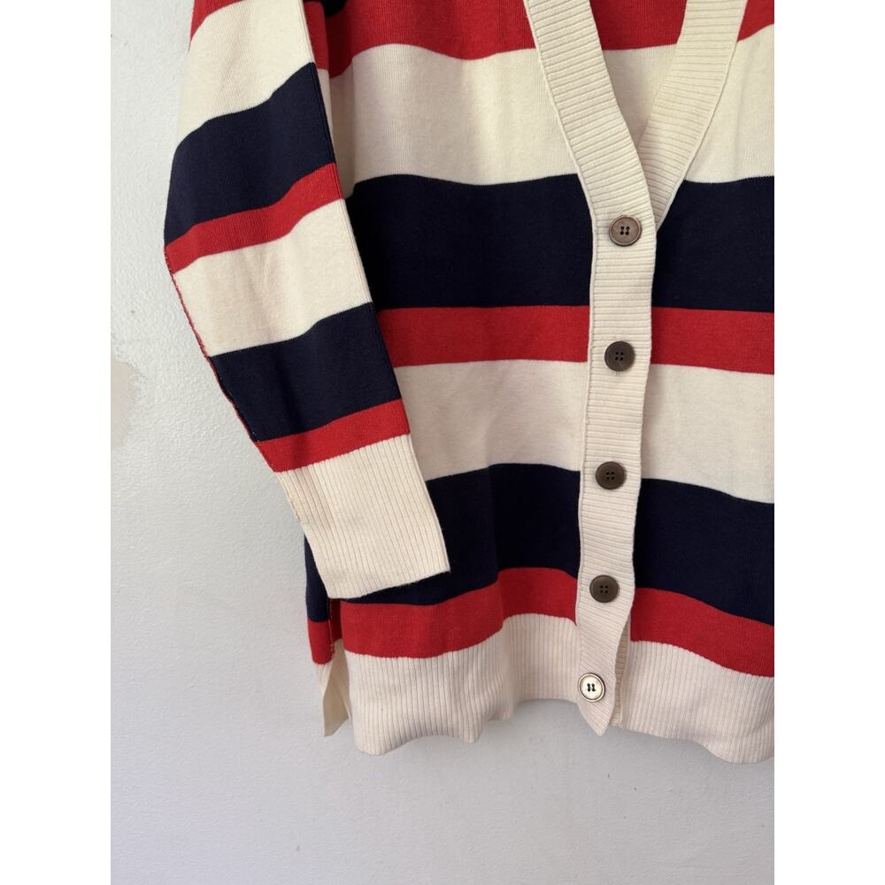 NWOT Free People League of Her Own Cardigan Sweater USA Patriotic Striped Small - Picture 5 of 11